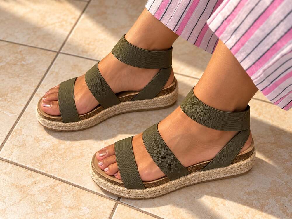 Torrid Elastic Strap Espadrille Flatform Sandals
